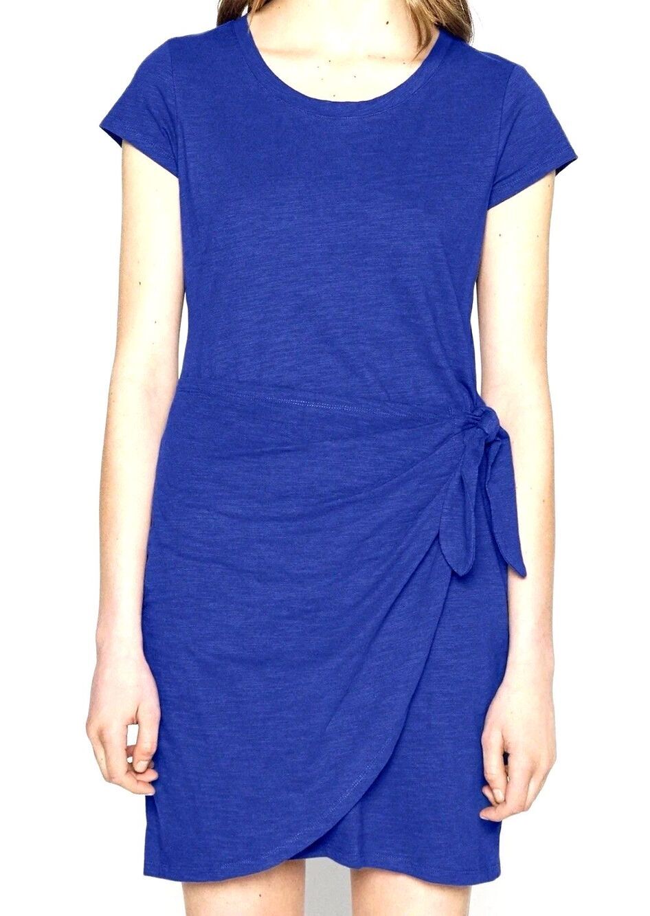 Lauren Ralph Lauren Womens Slub Cotton Knit Dress Sheath Blue 10 Cottage